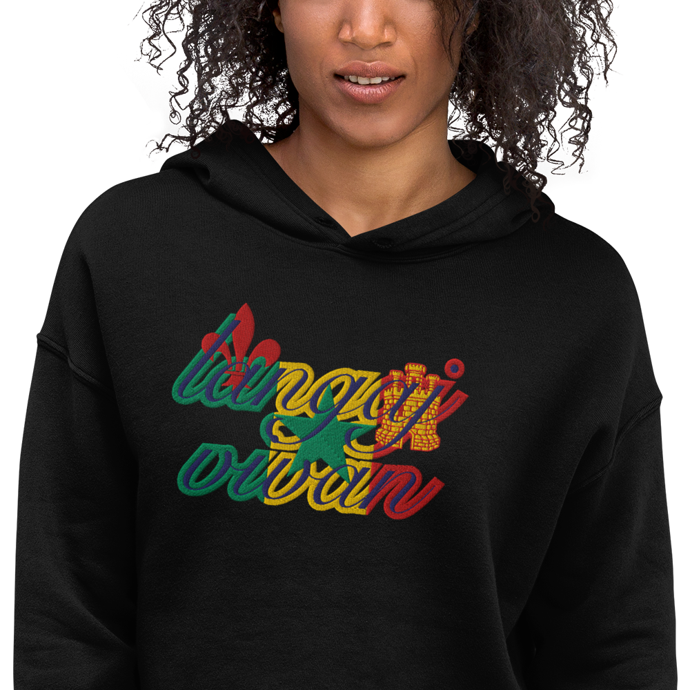 Langaj Vivan | embroidered crop hoodie